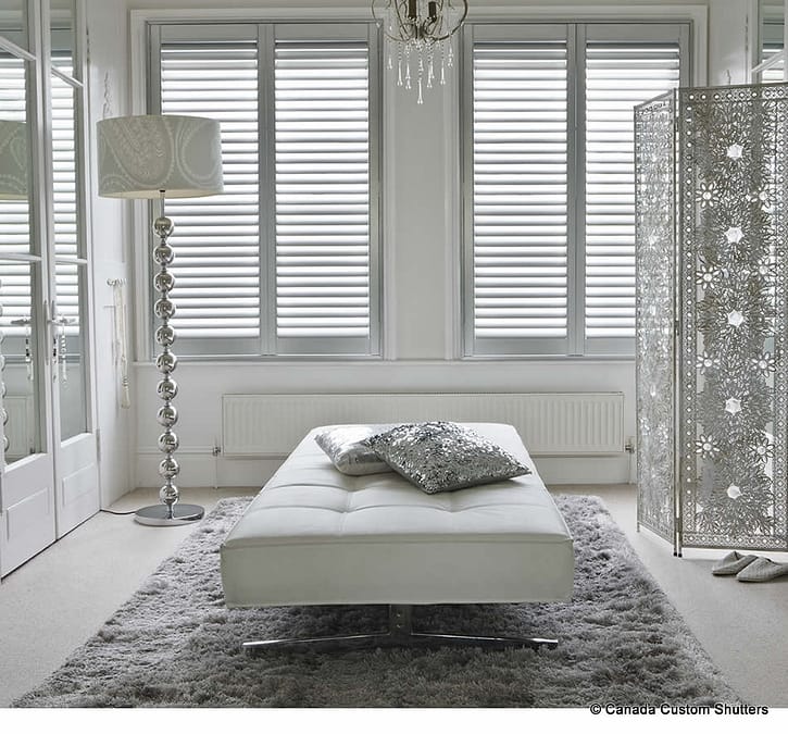 interior shutters with glamorous decor
