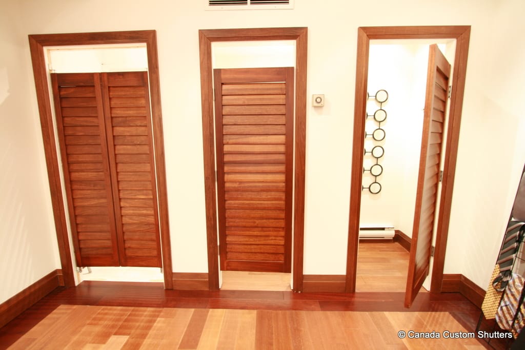 Louvered shutter doors for change rooms